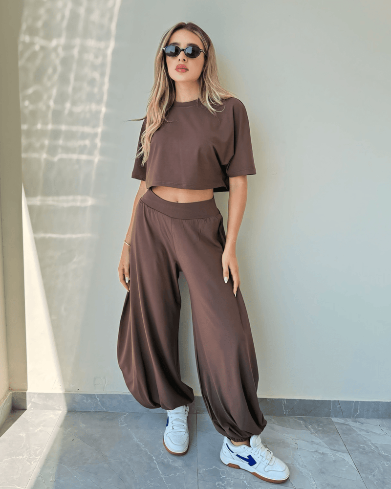 Milana Cropped T-shirt Comfy Set