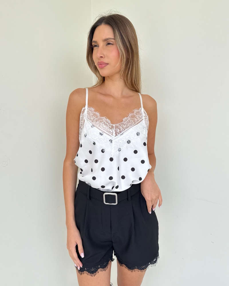 Polka Silk Top