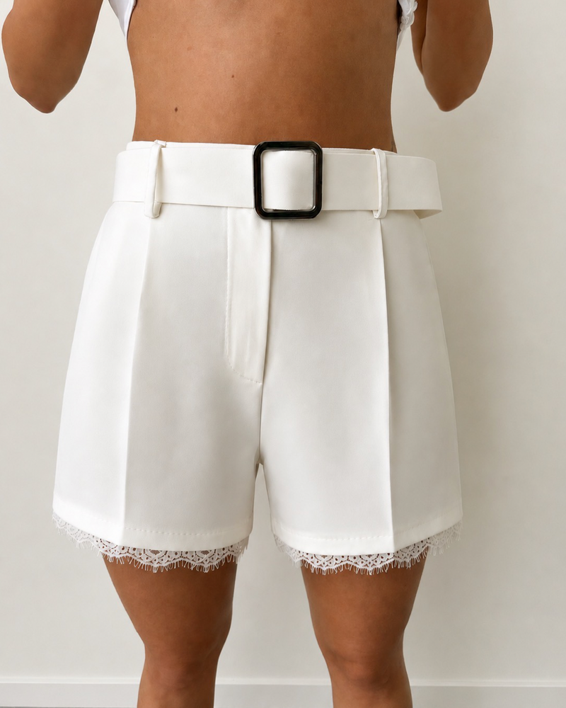 Lace Detail Tailored Shorts