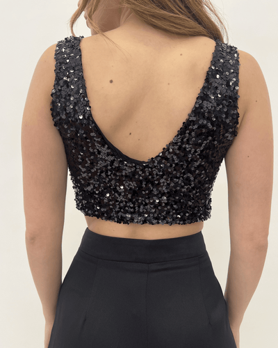 Sequin padded crop