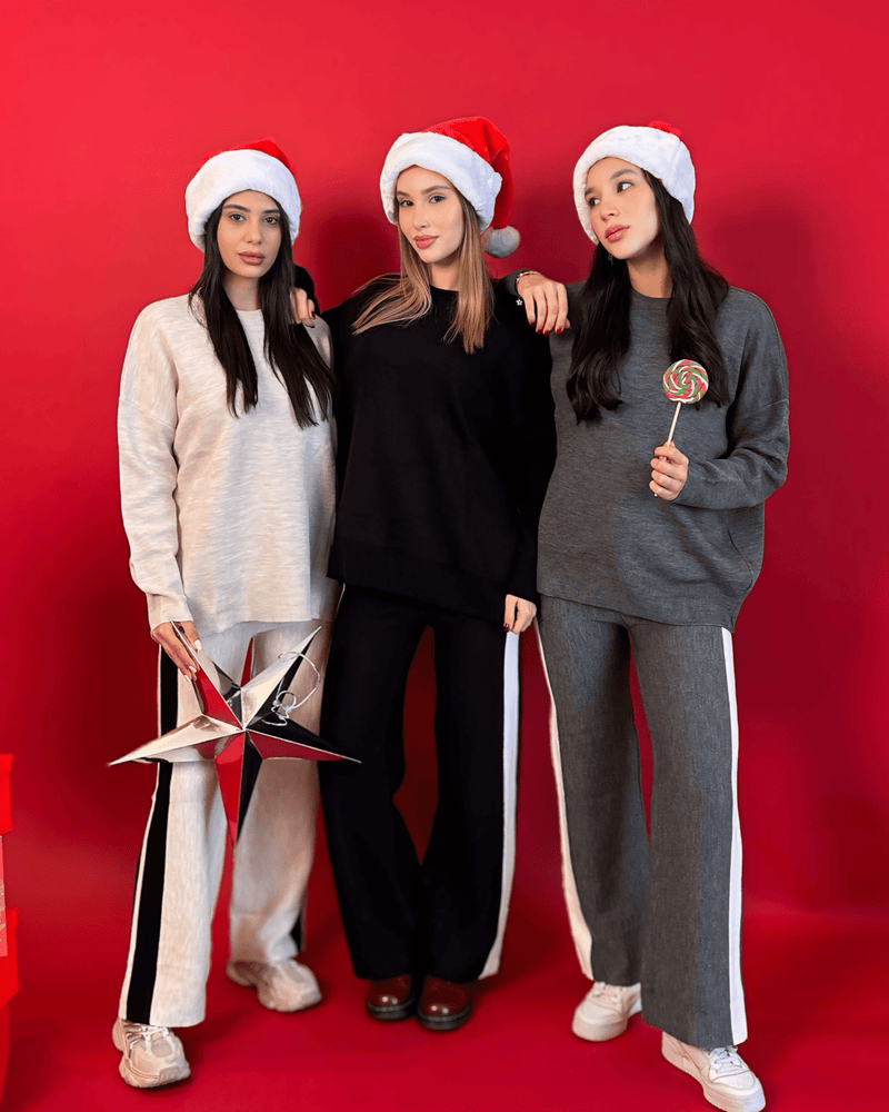 Luna wool striped set