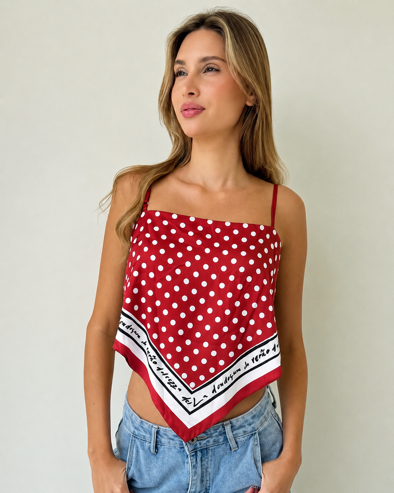 Polka Silk Top